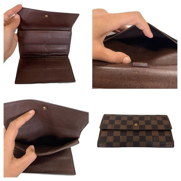 Authentic Louis Vuitton Wallet Long Damier Porte Feuille Sarah Bifold LV Vintage - Picture 6 of 13